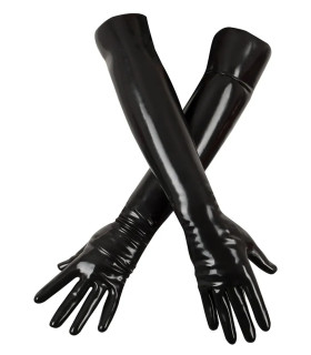 Перчатки супер-плотные LateX выше локтя, из латекса, размер S - No Taboo