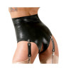 Трусики LateX с вырезом и высокой талией, черные, в размере 2XL, фото №3 — секс шоп Украина, NO TABOO