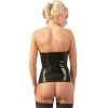 Корсет латекс LateX с подвязками для чулок, черный, размер M, фото №2 — секс шоп Украина, NO TABOO