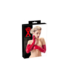 Перчатки из латекса LateX выше локтя, красные, размер L - No Taboo
