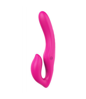 Безремневой страпон Dream Toys с вибрацией, розовый, 22 см х 3.2 см - No Taboo