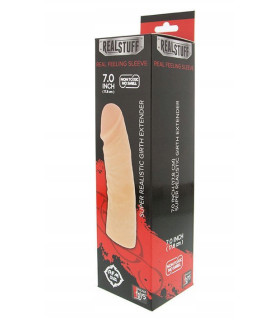 Насадка на пенис Dream Toys Realstuff удлиняющая, бежевая, 18 х 4 см - No Taboo