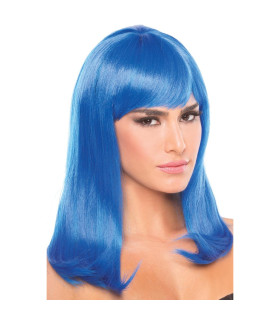 Парик с челкой Hollywood Wig, синий - No Taboo