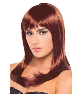 Парик с челкой Hollywood Wig, шатенка - No Taboo