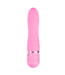 Минивибратор Easytoys с кристаллами, розовый, 11.4 х 2.4 см - No Taboo