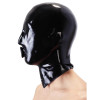 Маска латексная LateX на голову с кольцом на губах, черная, фото №2 — секс шоп Украина, NO TABOO