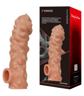 Насадка для пениса Kokos, размер L, рельефная, 17.6 см х 7.1 см - No Taboo