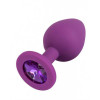 Анальная силиконовая, М, пробка с камнем Colorful Joy Jewel Purple Plug, 3.5 см х 8 см фото №1 — секс игрушки: Украина, NO TABOO