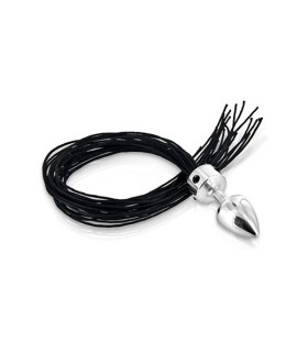 Стальная анальная пробка c хвостом из натуральной кожи Jaz Pony Anal Plug Diogol - No Taboo