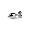 Анальная пробка метал Metal Butt Plug Silver/Clear фото №2 — секс игрушки: Украина, NO TABOO