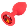 Анальная силиконовая пробка, S, красного цвета с камнем Red Silicone фото №1 — секс игрушки: Украина, NO TABOO