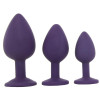 Набор анальных пробок, S-M-L, Rianne фиолетового цвета с камнями, 3 штуки фото №3 — секс игрушки: Украина, NO TABOO