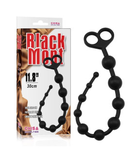 Анальные бусы Chisa Black Mont, силикон, черные, 30 см х 2.5 см - No Taboo
