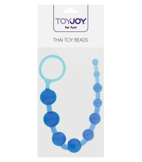 Анальная цепочка Toy Joy с шариками разного диаметра, голубая, 25 см х 2 см - No Taboo
