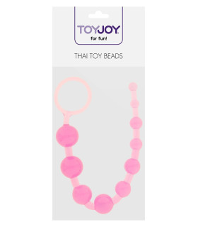 Анальная цепочка Toy Joy с шариками разного диаметра, розовая, 25 см х 2 см - No Taboo