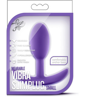 Анальный плаг Vibra Slim со смещенным центром тяжести, фиолетовый - No Taboo