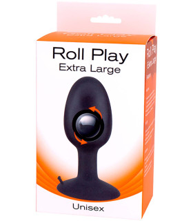Большая анальная пробка со смещенным центром тяжести ROLL PLAY EXTRA LARGE BLACK - No Taboo