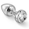 Французская анальная бижутерия из алюминия с вибрацией, серебро 34mm фото №1 — секс игрушки: Украина, NO TABOO