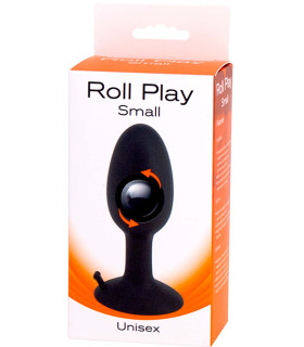 Маленька анальна пробка зі зміщеним центром ваги ROLL PLAY Small BLACK 8x2. 5см - No Taboo