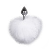 Металлическая анальная пробка с помпоном белый Bunny Tail Plug фото №1 — секс игрушки: Украина, NO TABOO