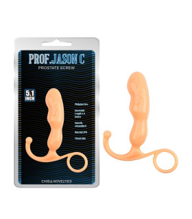 Массажер простаты Chisa Prof jason, без вибрации, бежевый, 12.5 см х 2.6 см - No Taboo