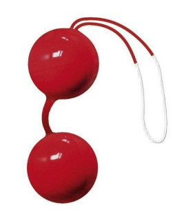 Вагинальные шарики на мягкой сцепке JoyBalls со смещенным центром тяжести, красные, 16 х 4 см - No Taboo