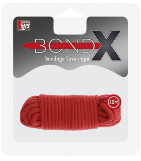 Мотузка для бондажа BondX бавовняна, 10 м, червона - No Taboo