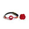 Кляп роза из силикона и итальянской кожи Rose Ball Gag UPKO, фото №4 — секс шоп Украина, NO TABOO