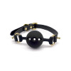 Кляп из силикона и итальянской кожи Breathable Small Ball Gag UPKO, фото №1 — секс шоп Украина, NO TABOO