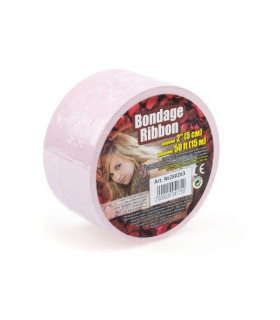 Лента бондажная светло розовая bondage ribbon 15 м - No Taboo