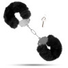 Металлические наручники с мягким мехом S&M CuffS, черные NO TABOO, фото №1 — секс шоп Украина, NO TABOO