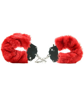 Наручники Furry пушистые красные Fetish - No Taboo