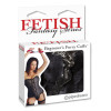 Металлические наручники Pipedream Fetish Fantasy с ключиками и искусственным мехом, серебристо-чёрные, 24 х 7.5 см, фото №2 — секс шоп Украина, NO TABOO