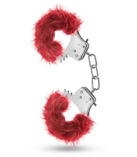 Наручники "Temptasia" Plush fur Cuffs" красный мех - No Taboo
