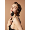 Стек из итальянской кожи UPKO Rose в форме розы с позолотой, черный, фото №9 — секс шоп Украина, NO TABOO