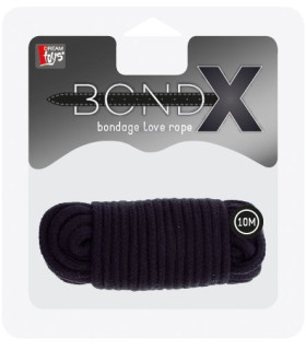 Веревка для бондажа BondX хлопковая, 10 м, черная - No Taboo