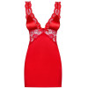 Сорочка Obsessive Secred Chemise с кружевом, красная, XXL, фото №4 — секс шоп Украина, NO TABOO