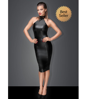 Платье виниловое Noir Handmade F160, с чокером, черное, XXL - No Taboo