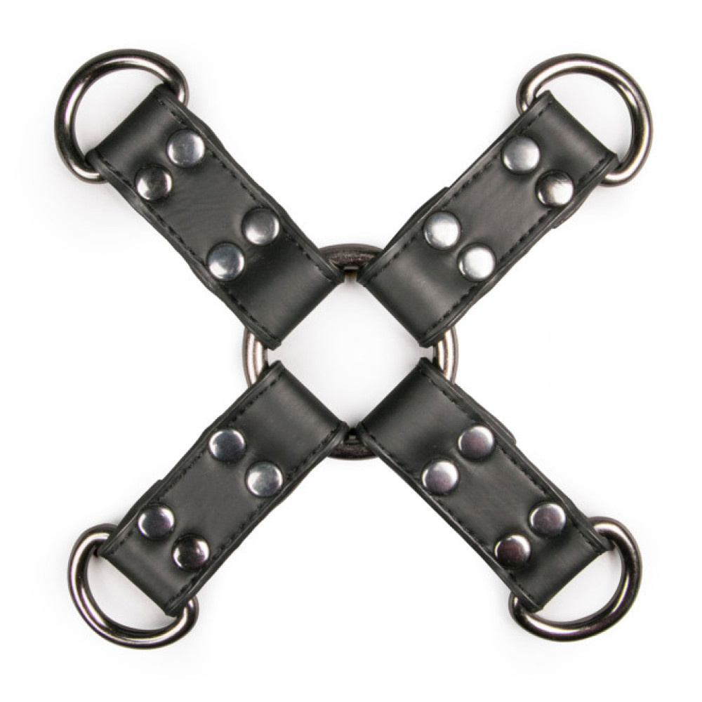 Крестовина кожаная черная Black Leather Hogtie, фото №0 — секс шоп Украина, NO TABOO