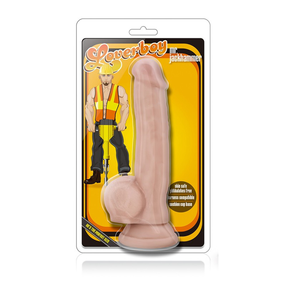 Фаллоимитатор реалистичный Loverboy Mr. Jackhammer, бежевый, 22 x 4.4 см фото №2 — секс игрушки: Украина, NO TABOO