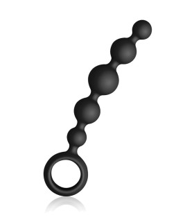 Анальная цепочка Joy Division Joyballs anal wave, силиконовая, черная, 17.5 см - No Taboo