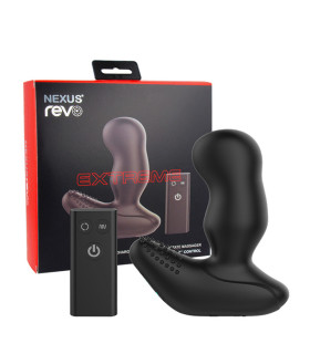 Массажер простаты с ротацией Nexus Revo Extreme, с пультом, черный, 14 х 3.4 см - No Taboo