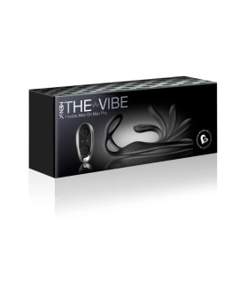 Массажер простаты с двойным кольцом на член и мошонку Rocks Of The Vibef, черный, 27 х 3.см - No Taboo