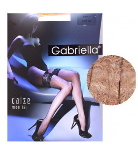 Чулки в сеточку Gabriella Calze Kabarette model 151, бежевые, M/L - No Taboo