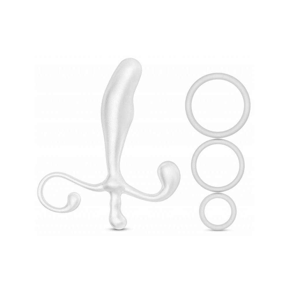 Массажер простаты с набором колец Blush quickie kit, белый, 12.5 см x 2.5 см фото №3 — секс игрушки: Украина, NO TABOO