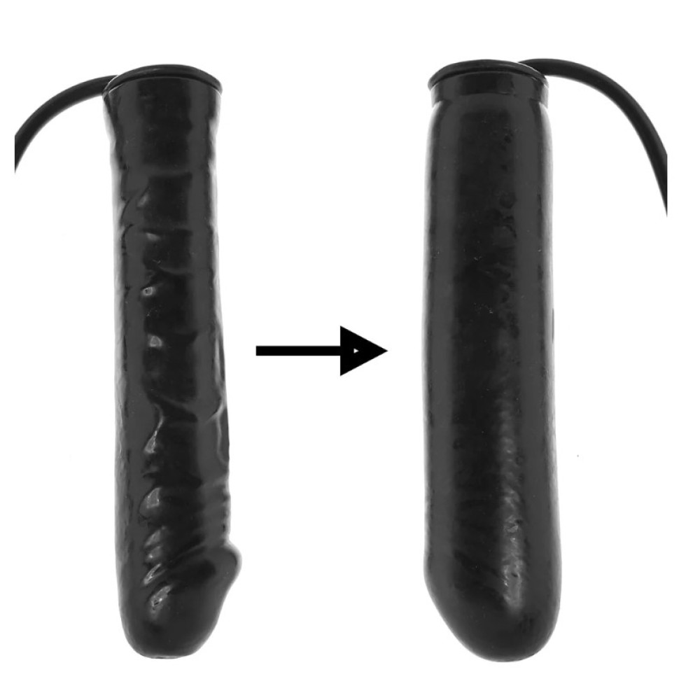 Фаллоимитатор с накачкой Inflatable Stud, латексный, черный, 25 х 5 см фото №3 — секс игрушки: Украина, NO TABOO