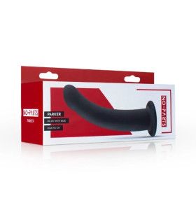 Насадка для страпона силиконовая No-Parts - Parker, черная, 19.5 х 3.8 см - No Taboo