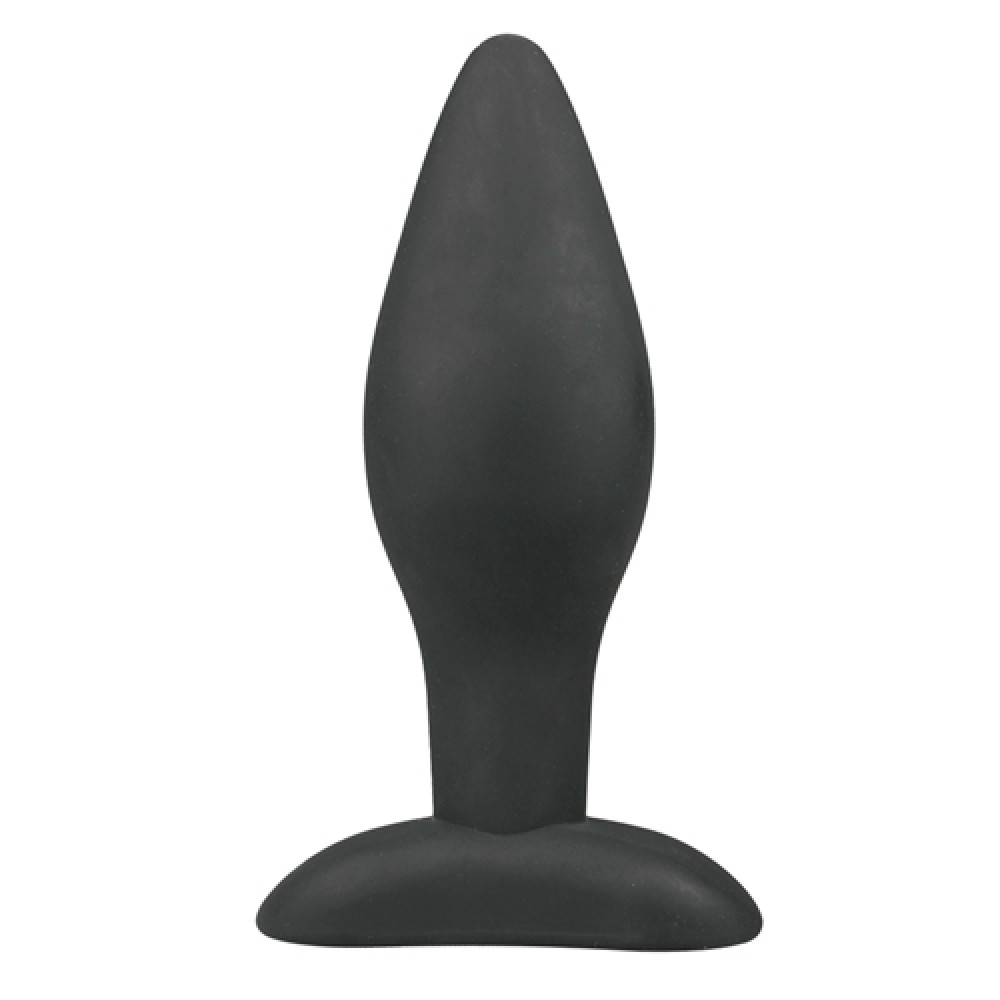 Анальная пробка силиконовая Easytoys Large Black Silicone Buttplug, черная, 14 х 4.5 см фото №0 — секс игрушки: Украина, NO TABOO