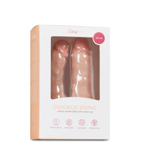 Фаллоимитатор двойной Easytoys Double dong dildo, реалистичный, бежевый, 18 х 3.8 см - No Taboo