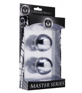 Вагинальные шарики большие, металлические Orgasm Balls, металлик, 5 см, 280 г - No Taboo